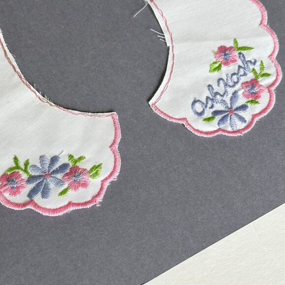 New Vintage Child Baby Scalloped Embroidered OshKosh Peter Pan Collars Set of 3 - Picture 3 of 7